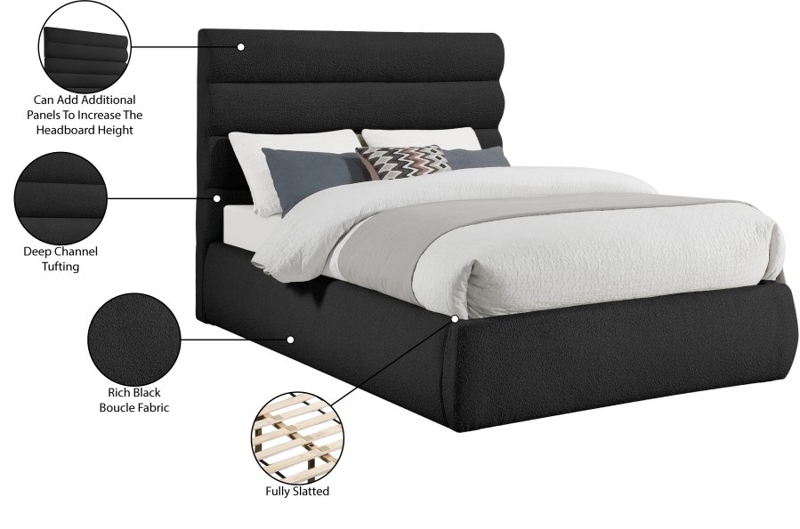 Adam Boucle Fabric Upholstered Bed - Image 10