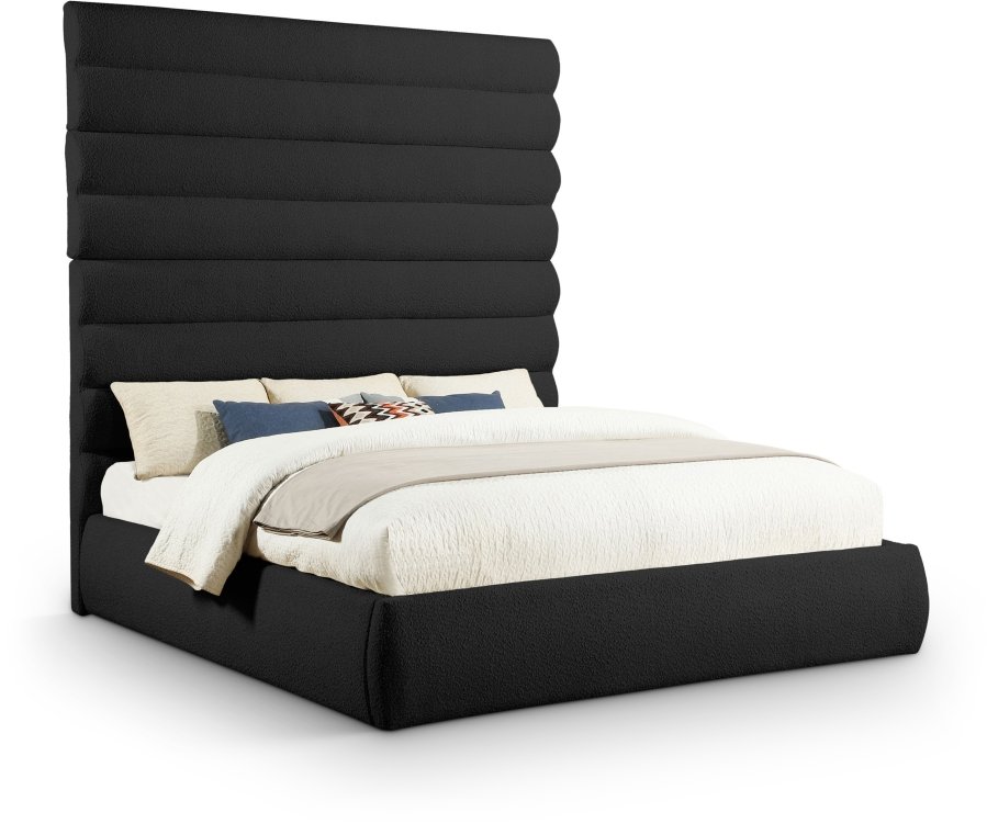 Adam Boucle Fabric Upholstered Bed