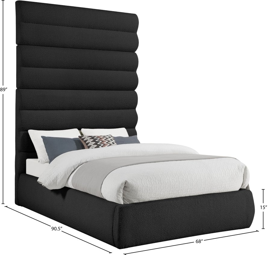 Adam Boucle Fabric Upholstered Bed - Image 9