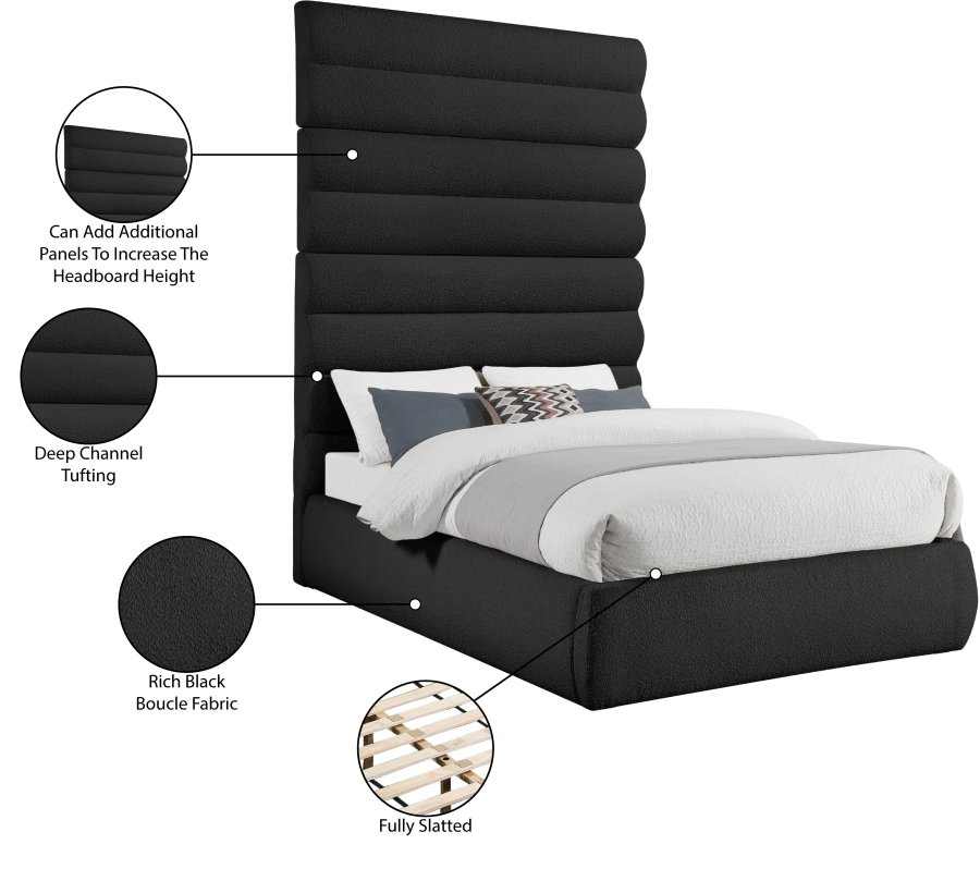 Adam Boucle Fabric Upholstered Bed - Image 10