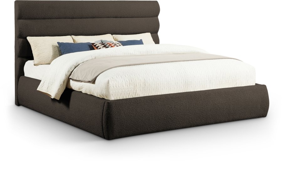 Adam Boucle Fabric Upholstered Bed