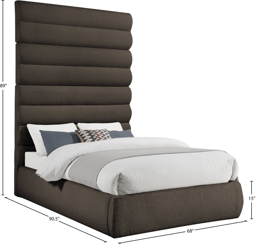 Adam Boucle Fabric Upholstered Bed - Image 9
