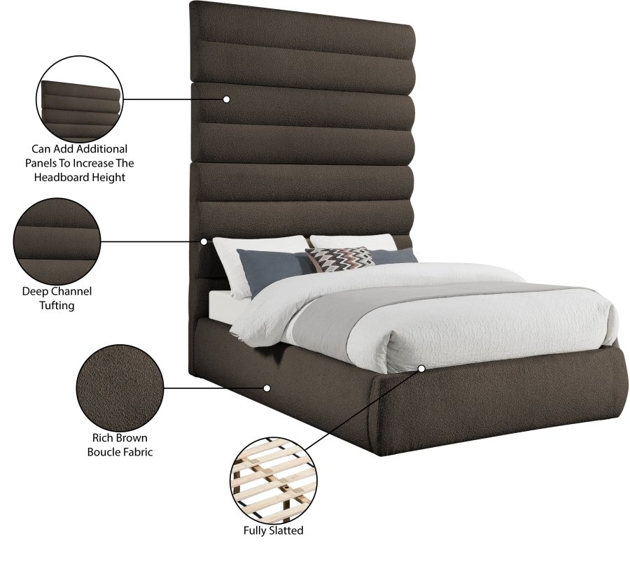 Adam Boucle Fabric Upholstered Bed - Image 10