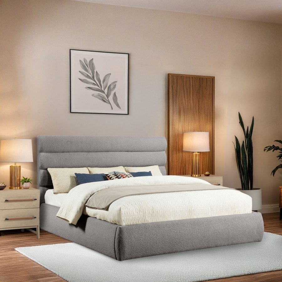 Adam Boucle Fabric Upholstered Bed - Image 2