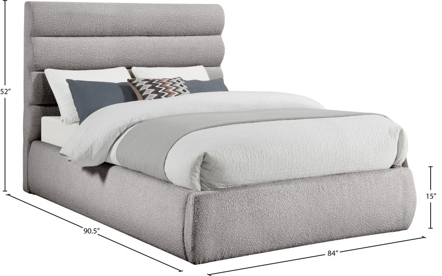 Adam Boucle Fabric Upholstered Bed - Image 9