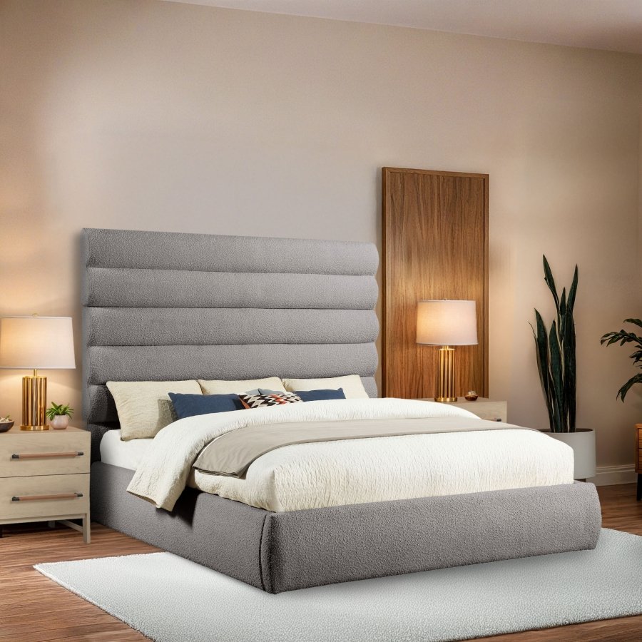 Adam Boucle Fabric Upholstered Bed - Image 2