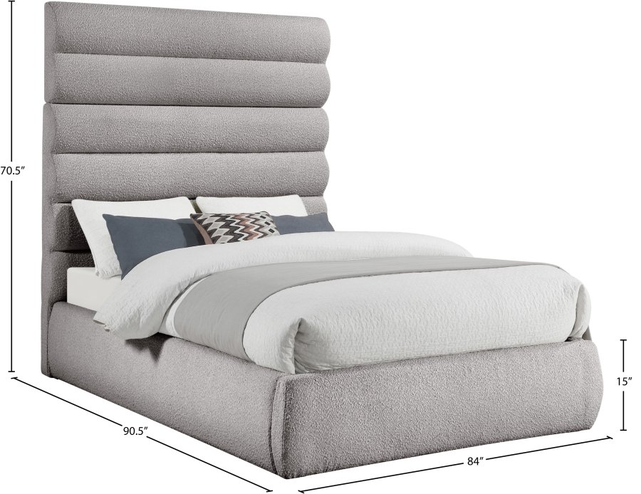 Adam Boucle Fabric Upholstered Bed - Image 9