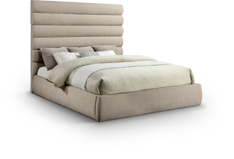 Adam Chenille Fabric Upholstered Bed