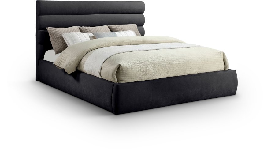 Adam Chenille Fabric Upholstered Bed