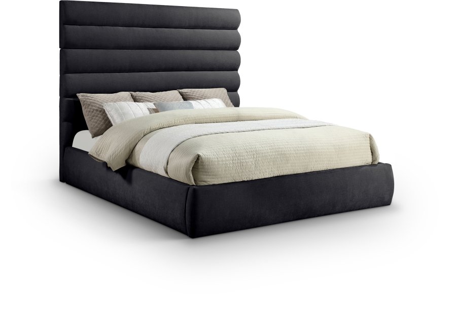 Adam Chenille Fabric Upholstered Bed