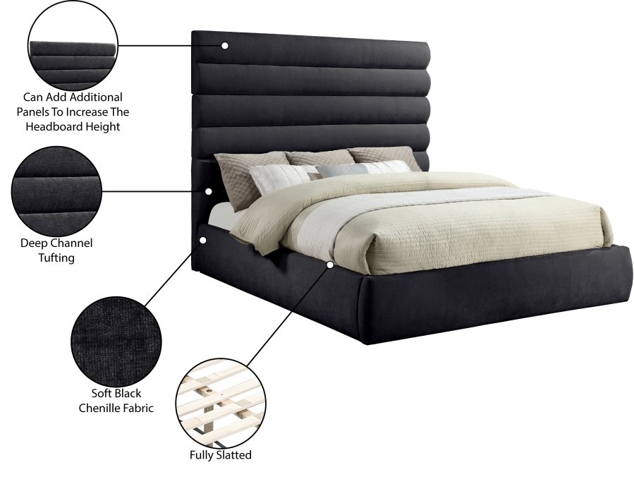 Adam Chenille Fabric Upholstered Bed - Image 10