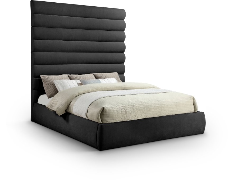 Adam Chenille Fabric Upholstered Bed