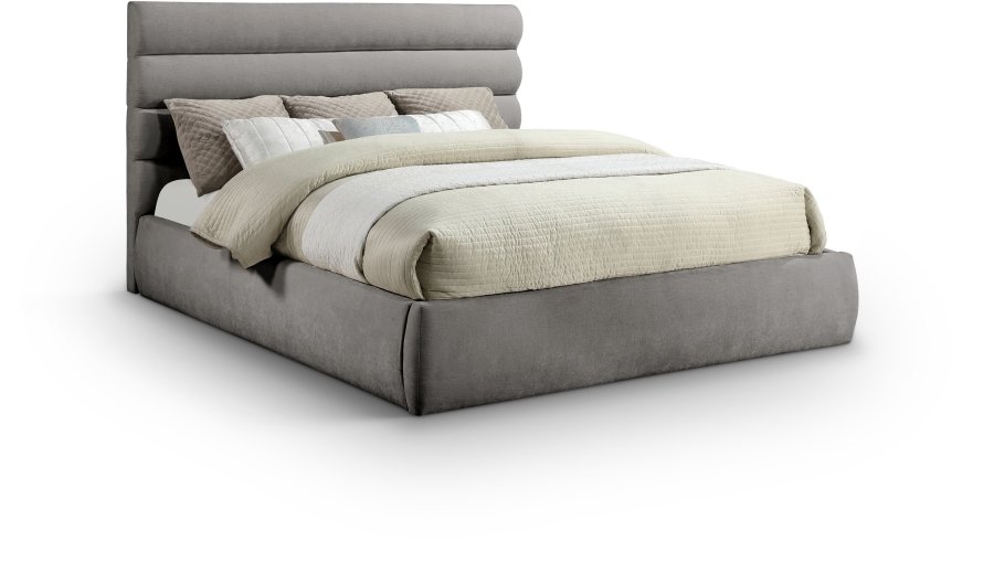 Adam Chenille Fabric Upholstered Bed