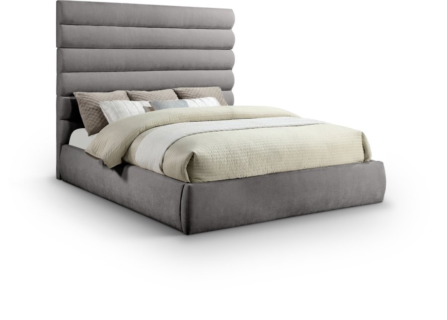 Adam Chenille Fabric Upholstered Bed