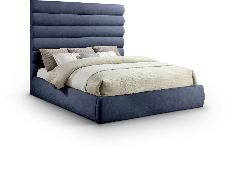 Adam Chenille Fabric Upholstered Bed