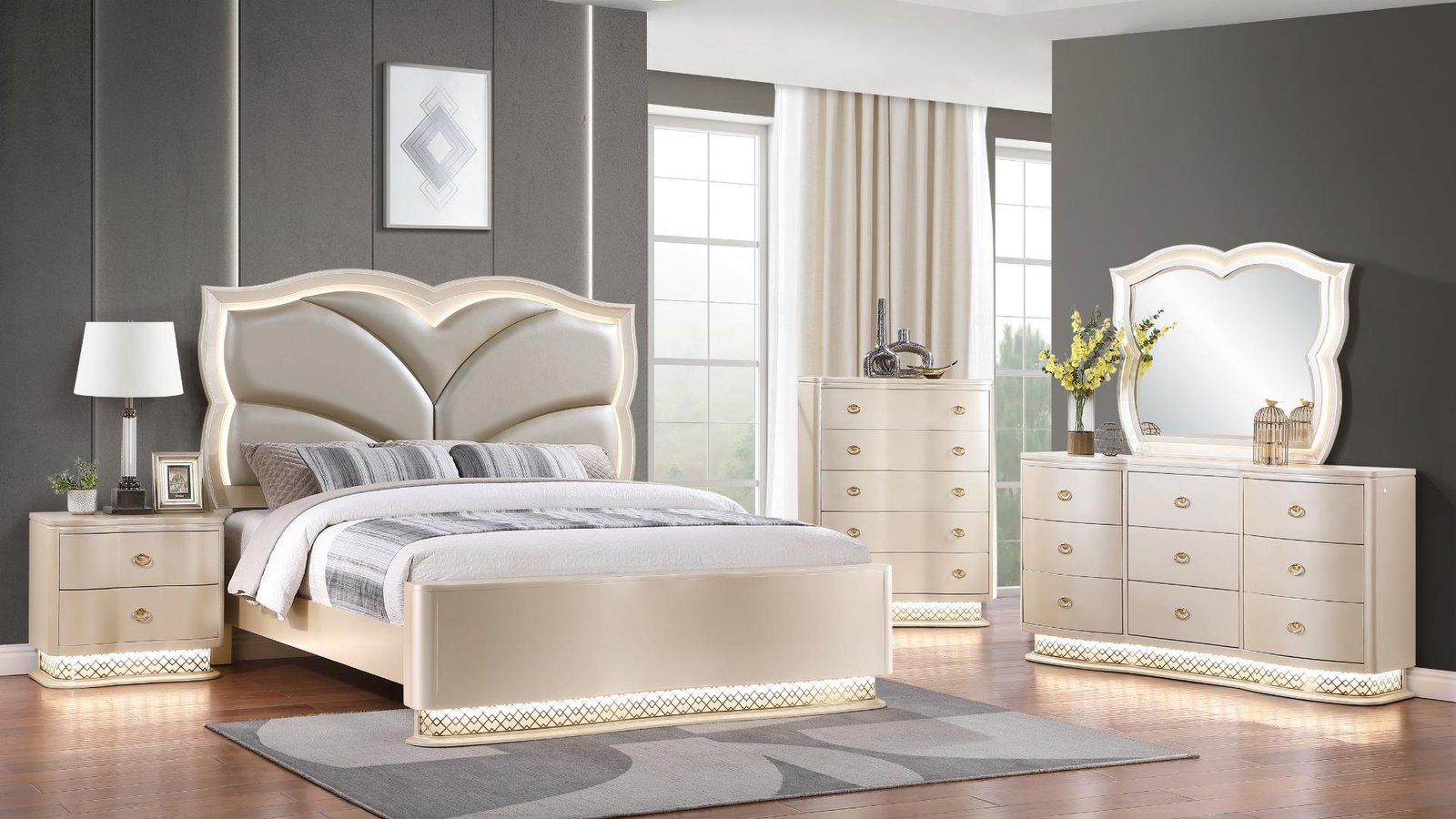 FLORA QUEEN 5PC BEDROOM SET