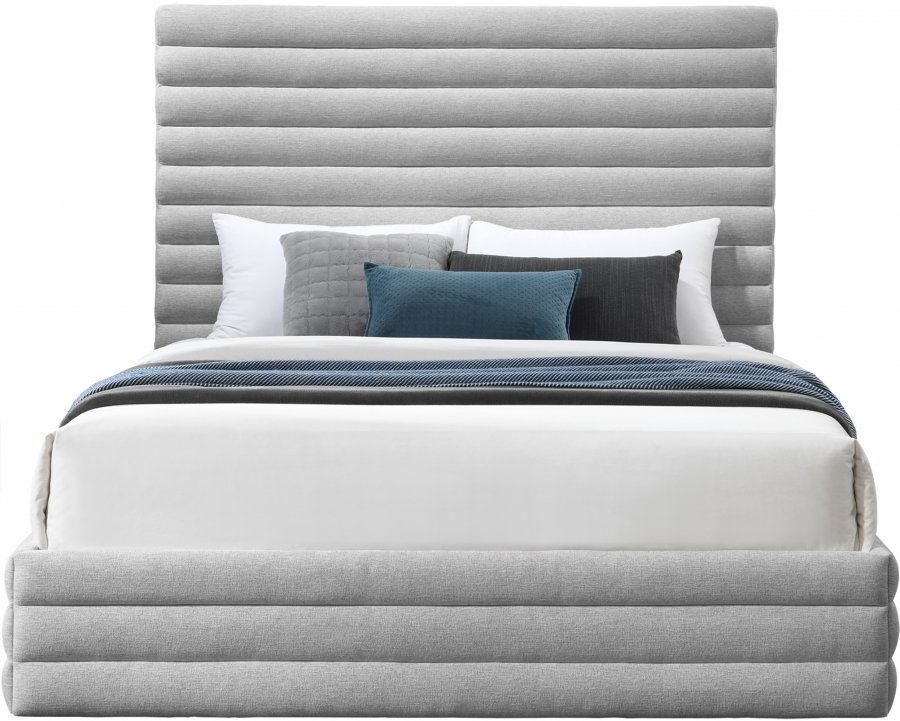 Maxwell Linen Textured Fabric Upholstered Bed - Image 3