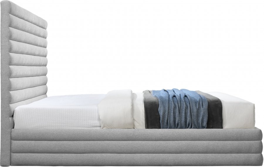 Maxwell Linen Textured Fabric Upholstered Bed - Image 4
