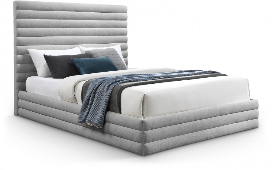 Maxwell Linen Textured Fabric Upholstered Bed