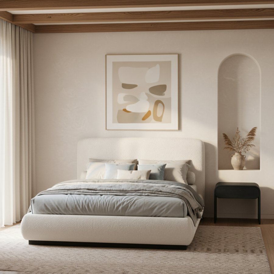 Rigby Boucle Fabric Upholstered Bed - Image 2