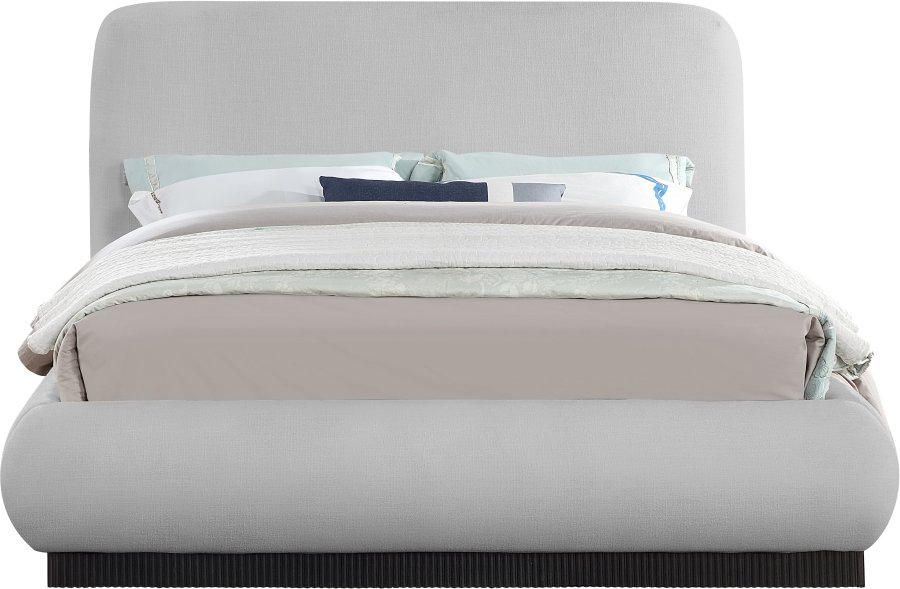 Rigby Linen Textured Fabric Upholstered Bed - Image 3