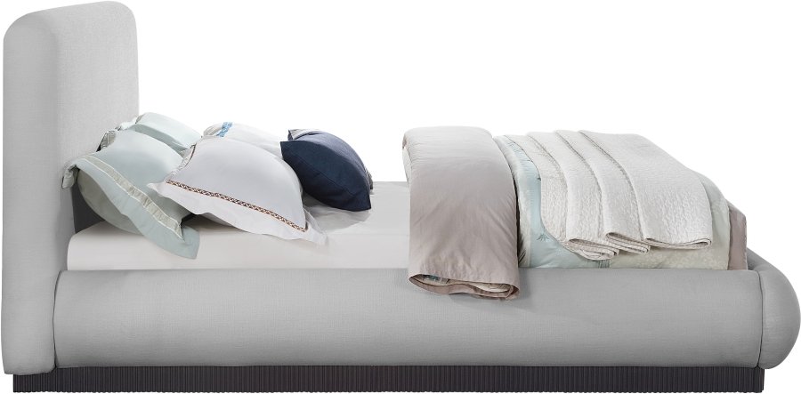 Rigby Linen Textured Fabric Upholstered Bed - Image 4