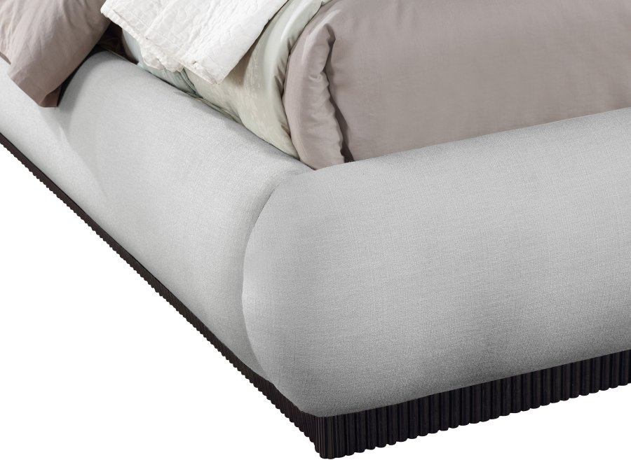 Rigby Linen Textured Fabric Upholstered Bed - Image 7