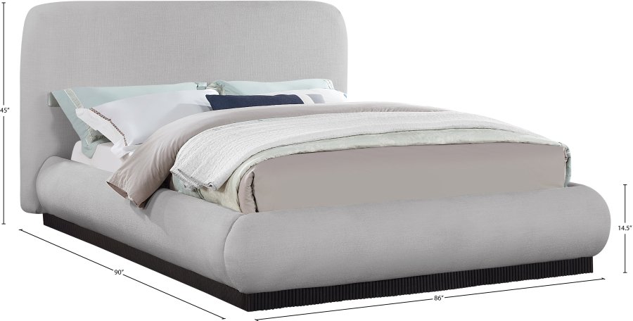 Rigby Linen Textured Fabric Upholstered Bed - Image 9