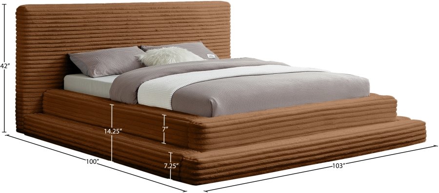 Drew Corduroy Fabric Upholstered Bed - Image 7