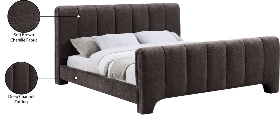 Camila Chenille Fabric Upholstered Bed - Image 11