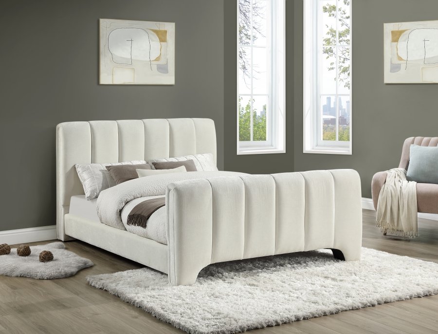 Camila Chenille Fabric Upholstered Bed - Image 2