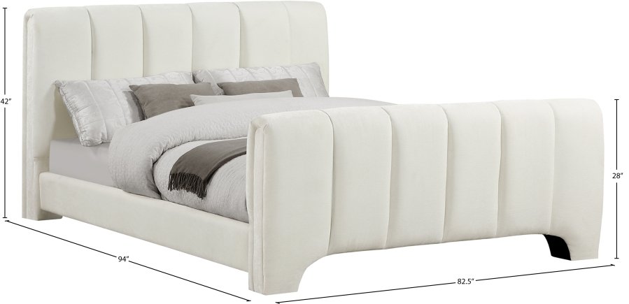 Camila Chenille Fabric Upholstered Bed - Image 10