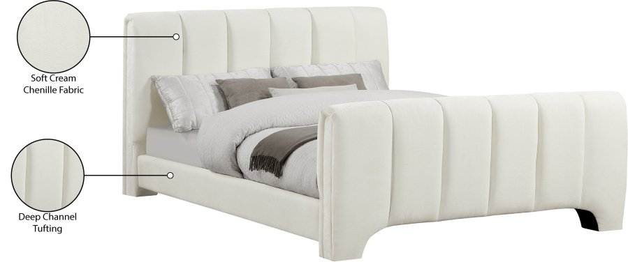 Camila Chenille Fabric Upholstered Bed - Image 11