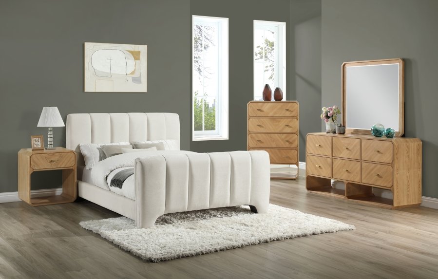Camila Chenille Fabric Upholstered Bed - Image 9