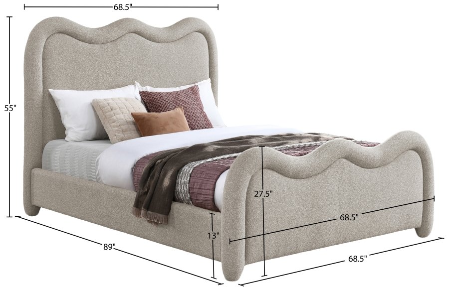 Gavin Chenille Fabric Upholstered Bed - Image 7