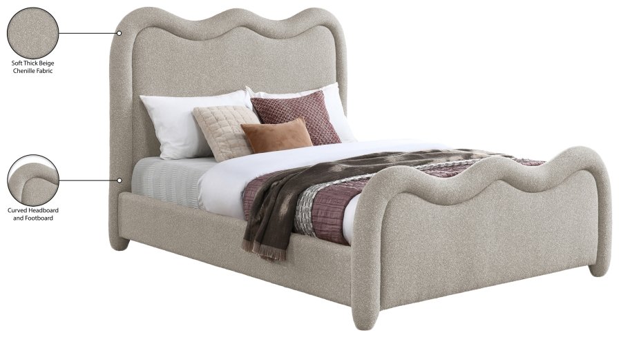 Gavin Chenille Fabric Upholstered Bed - Image 8