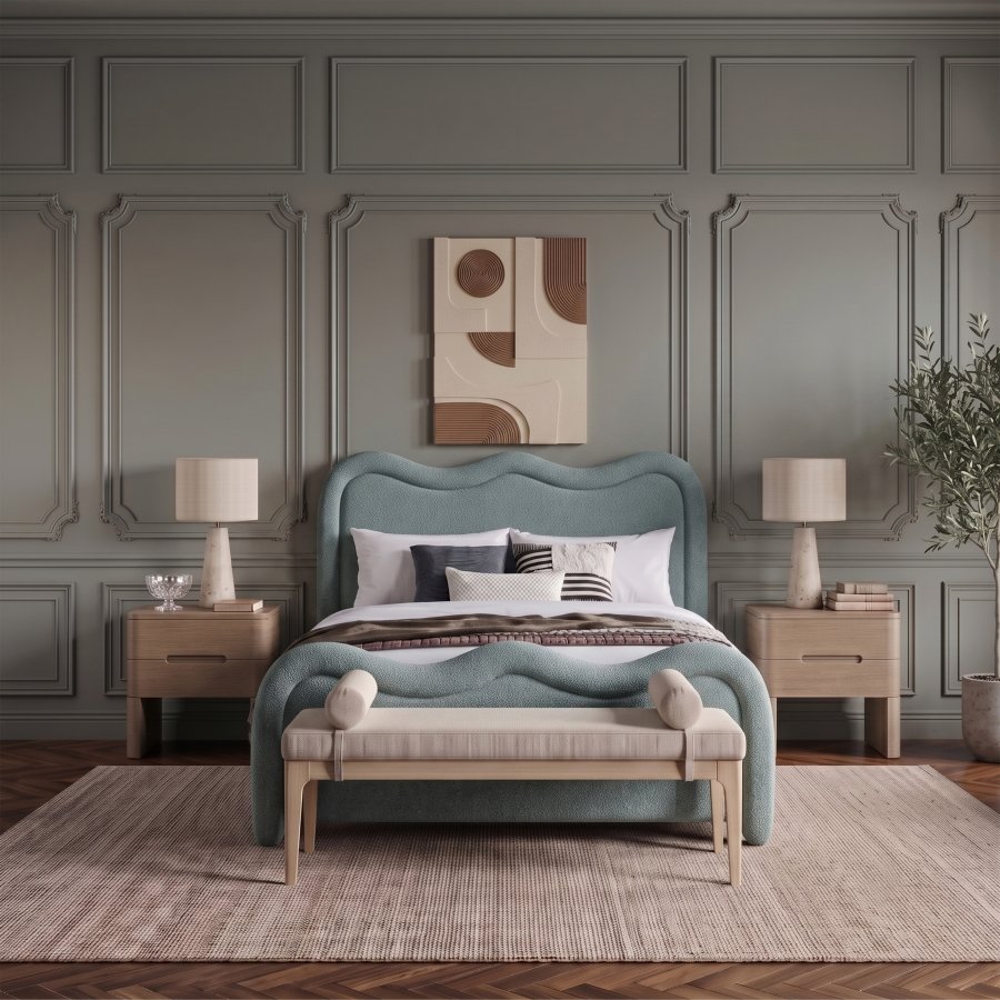 Gavin Chenille Fabric Upholstered Bed - Image 2