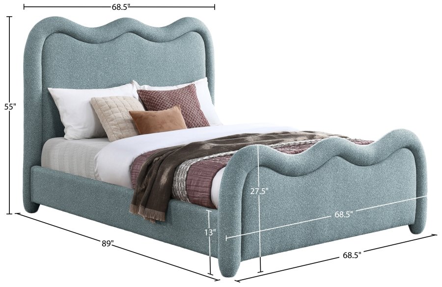 Gavin Chenille Fabric Upholstered Bed - Image 7