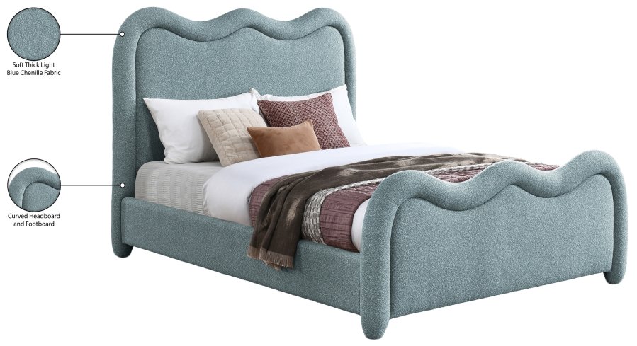 Gavin Chenille Fabric Upholstered Bed - Image 8