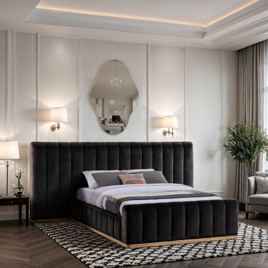 Amara Velvet Upholstered Bed - Image 2
