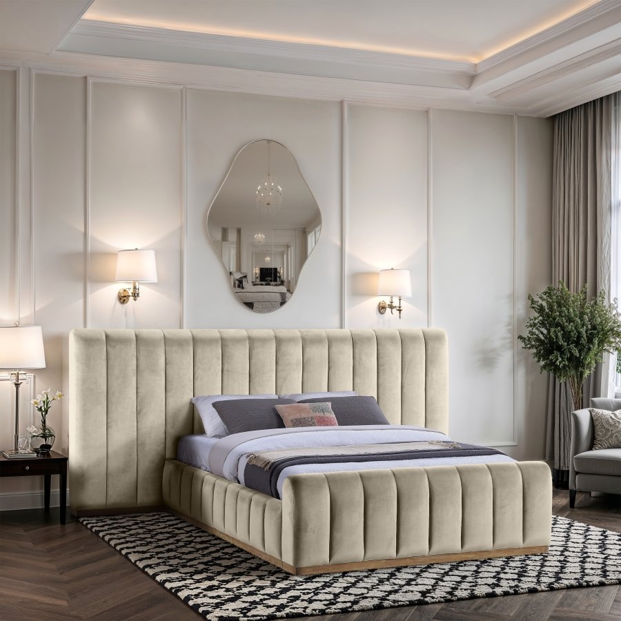 Amara Velvet Upholstered Bed - Image 2
