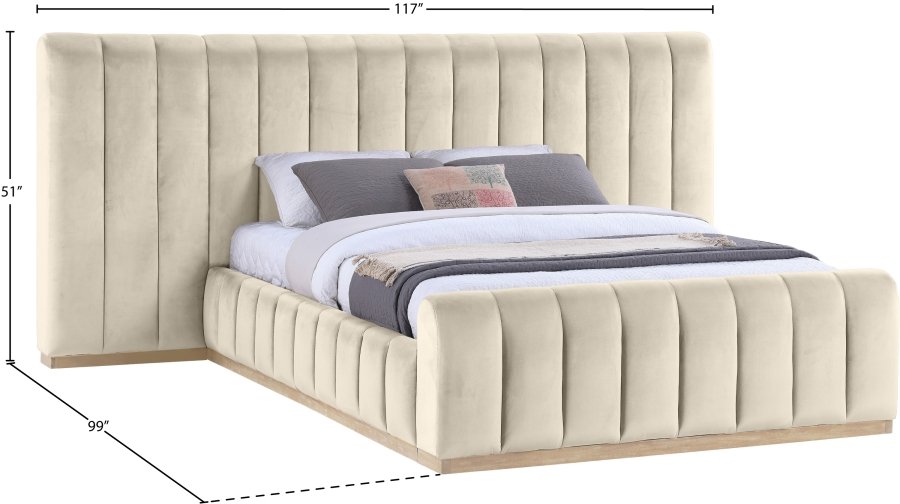 Amara Velvet Upholstered Bed - Image 9
