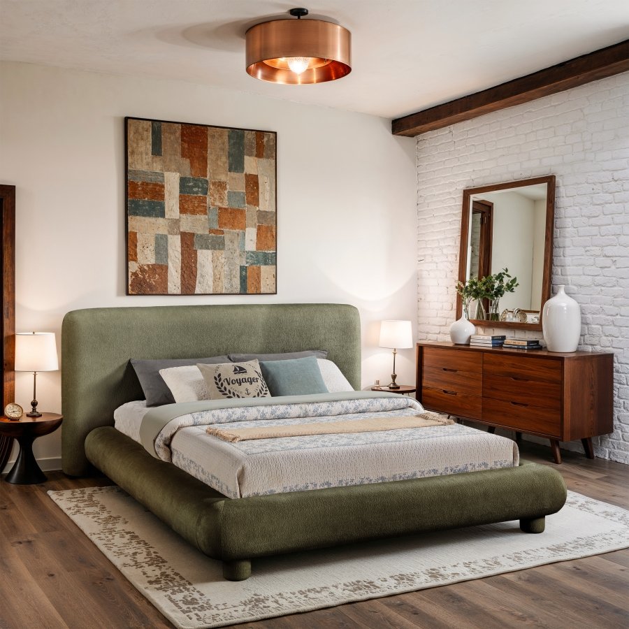 Blair Chenille Fabric Upholstered Bed - Image 2