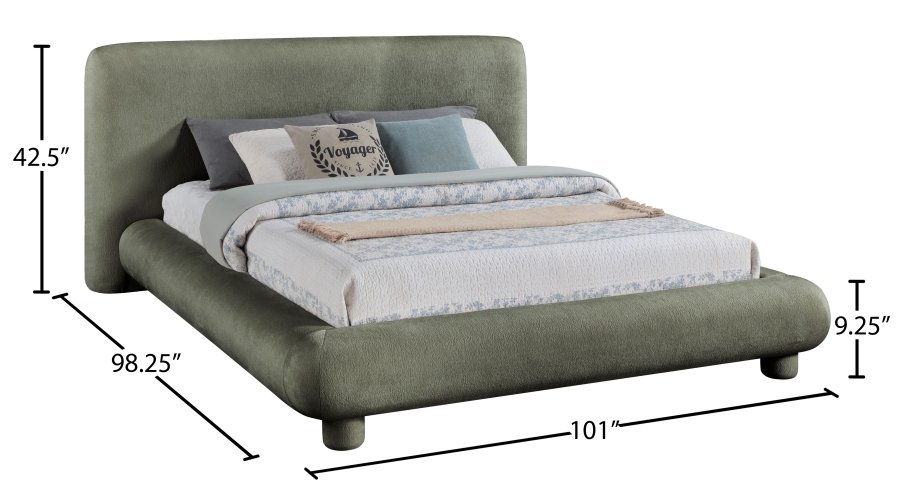 Blair Chenille Fabric Upholstered Bed - Image 9