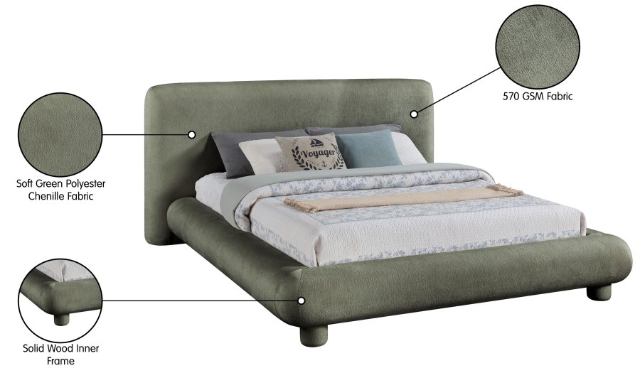 Blair Chenille Fabric Upholstered Bed - Image 10