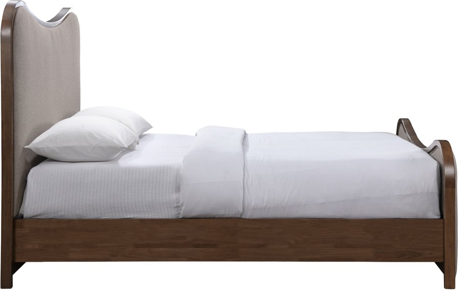 Arvada Linen Textured Fabric Upholstered Bed - Image 3