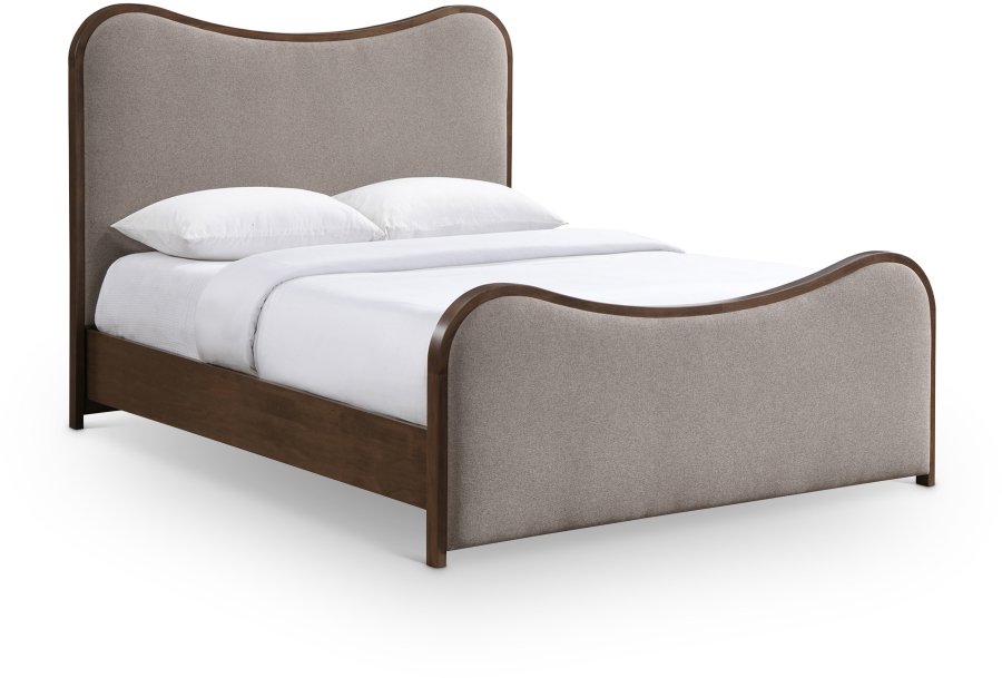 Arvada Linen Textured Fabric Upholstered Bed