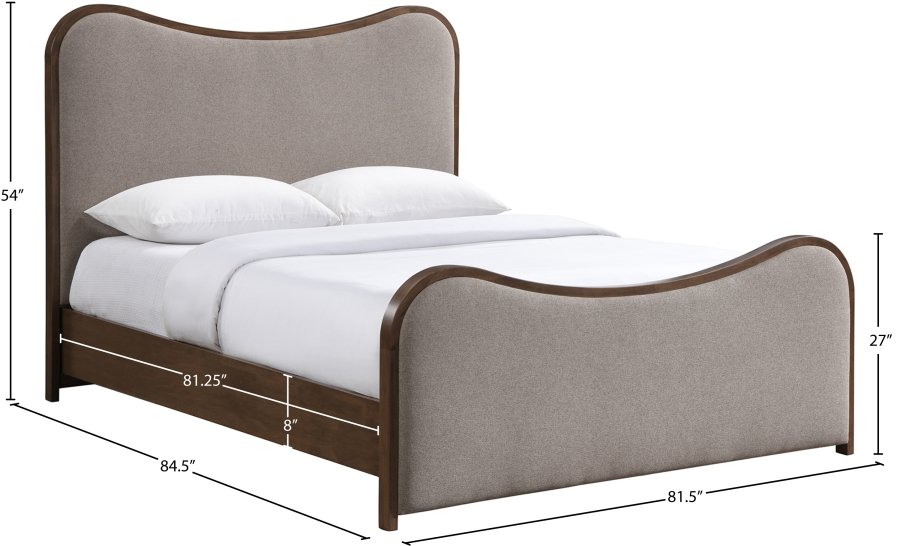 Arvada Linen Textured Fabric Upholstered Bed - Image 7