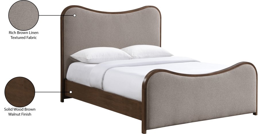 Arvada Linen Textured Fabric Upholstered Bed - Image 8