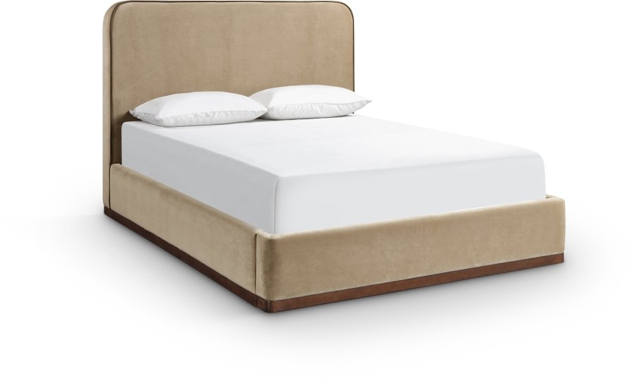 Rava Velvet Upholstered Bed